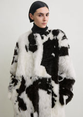 Monochrome shearling coat black/white