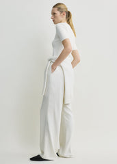 Monogram flannel pj bottoms ecru