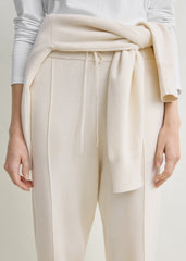 Pintucked sweatpants ecru