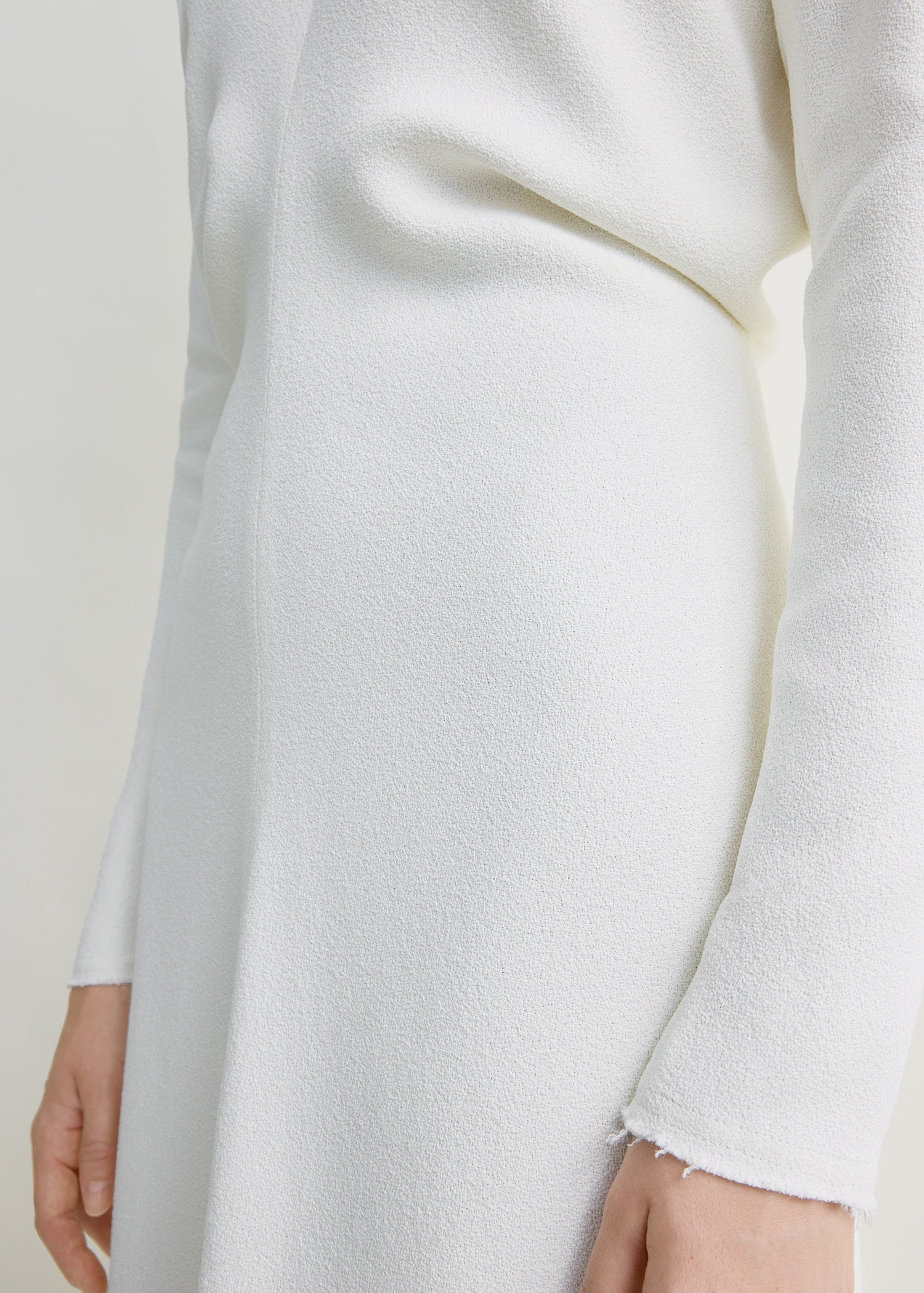 Long-sleeve slouch waist dress macadamia petite