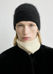 Brushed cashmere beanie black