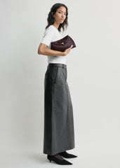 T-lock pony hair clutch wine