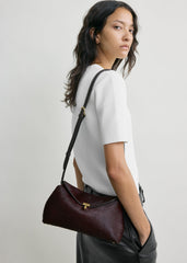 T-lock pony hair clutch wine
