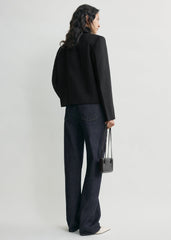 Boxy twill jacket black