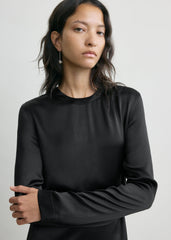 Long satin dress black