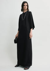 Merino knit tee dress black petite