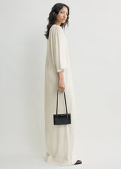 Merino knit tee dress ecru petite