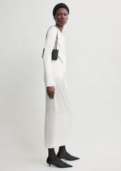 Long satin dress white