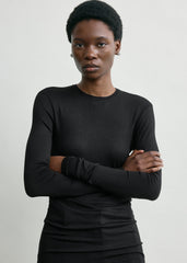 Long-sleeve jersey top black