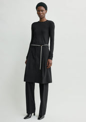 Long-sleeve jersey top black