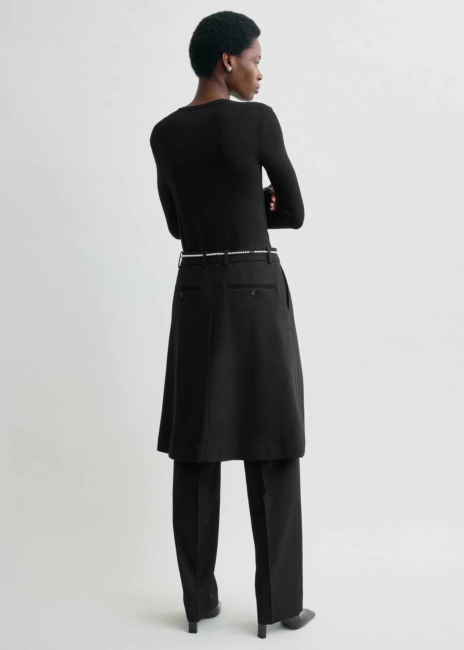 Long-sleeve jersey top black