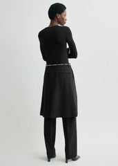 Long-sleeve jersey top black