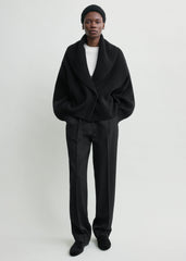 Shawl-lapel cardigan black