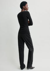 Merino knit top black