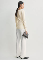 Merino knit top ecru