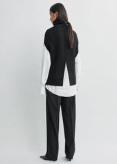 Double-knit cape knit black