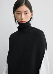 Double-knit cape knit black
