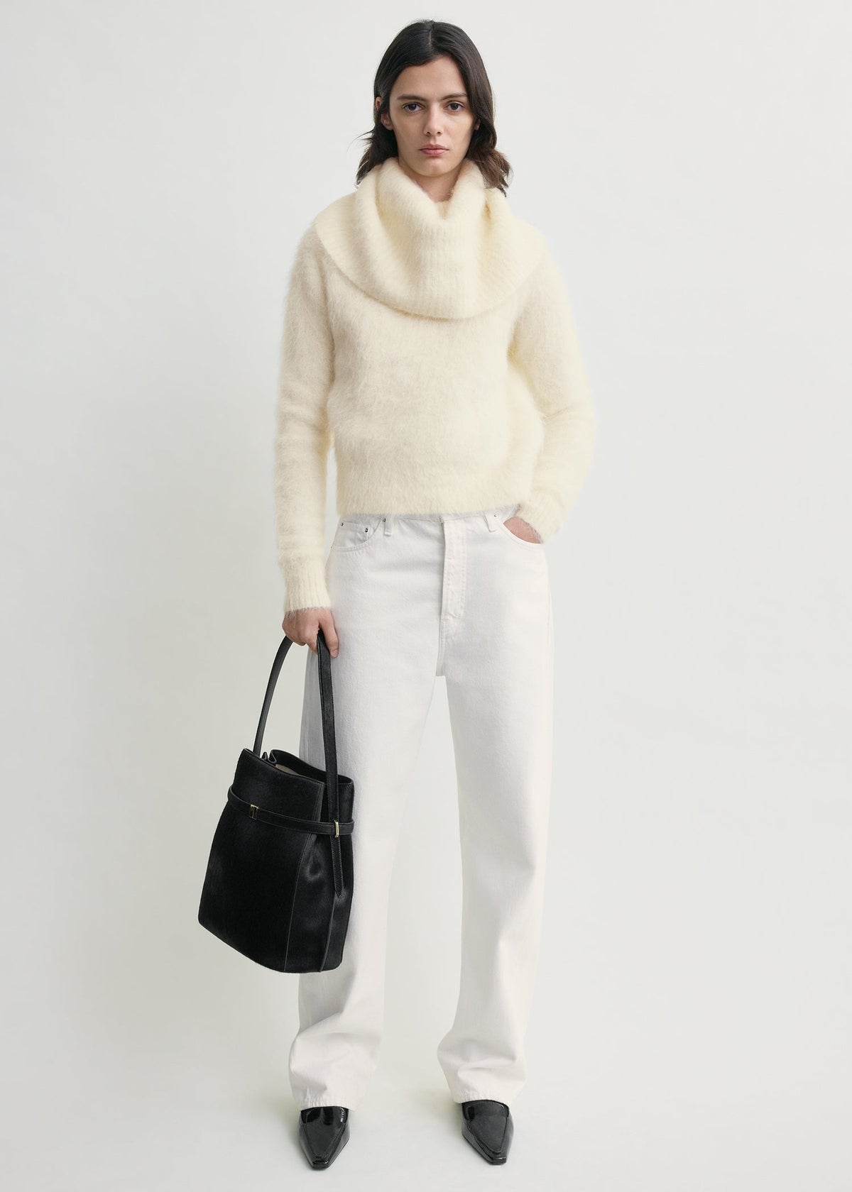 Funnel alpaca-blend knit milk
