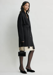 Shawl-lapel robe black