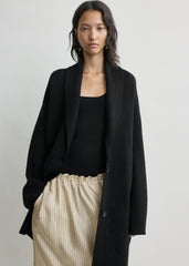Shawl-lapel robe black