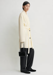 Shawl-lapel robe ecru petite
