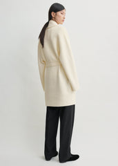 Shawl-lapel robe ecru petite