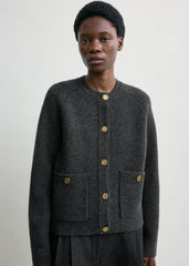 Hammered button cardigan charcoal