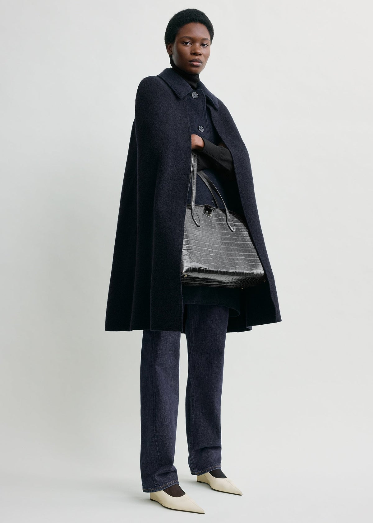 Cape coat navy petite