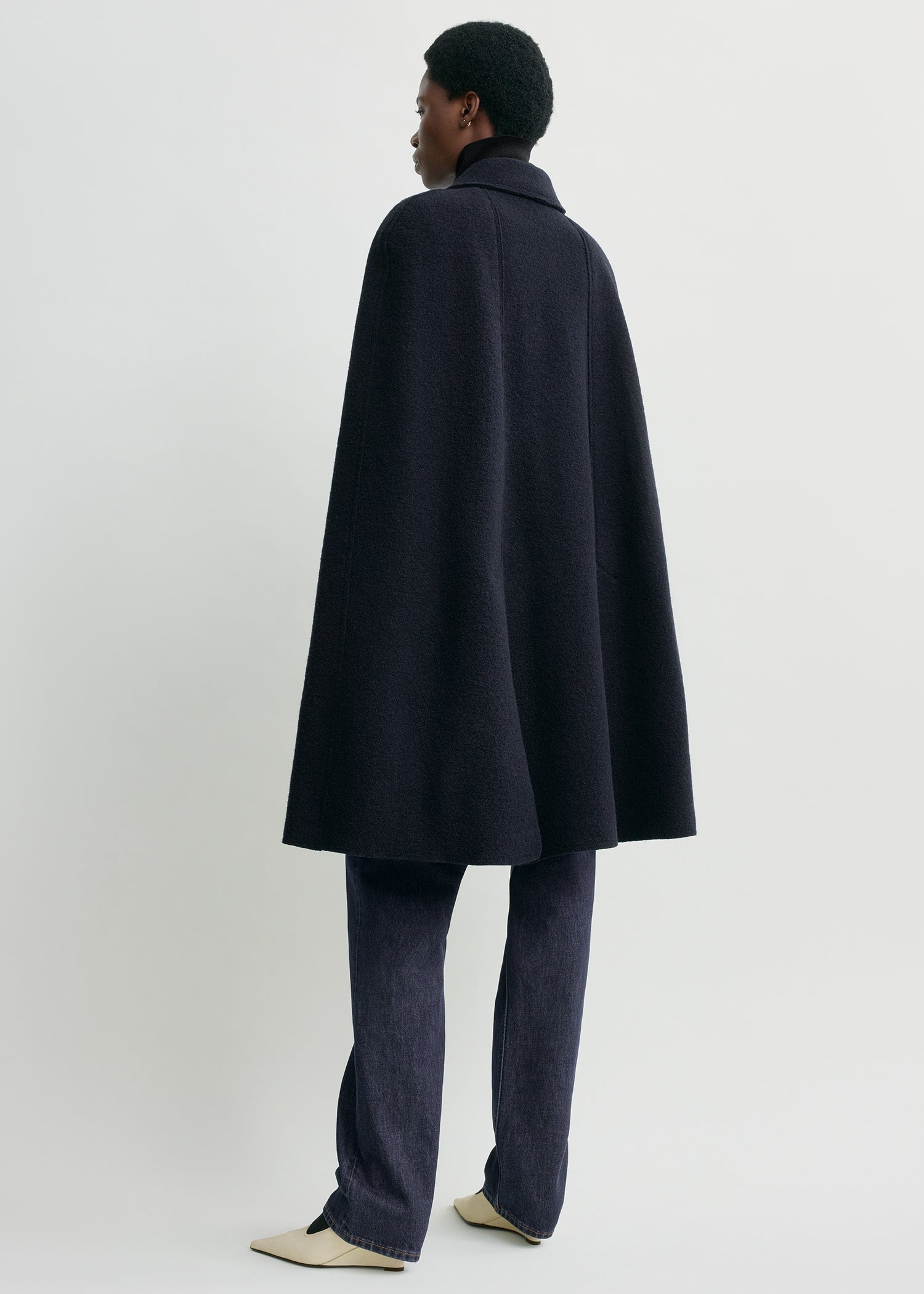 Cape coat navy petite