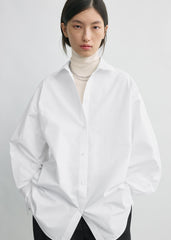 Oversized striped shirt white petite
