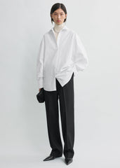 Oversized striped shirt white petite