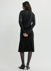 High-neck twist blouse black
