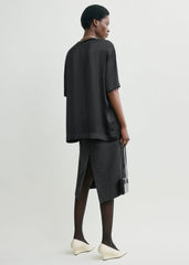 Satin tee black