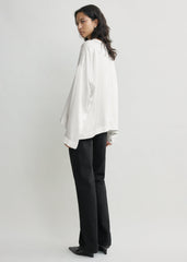 Boxy satin top white