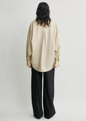 Oversized striped shirt beige/brown petite