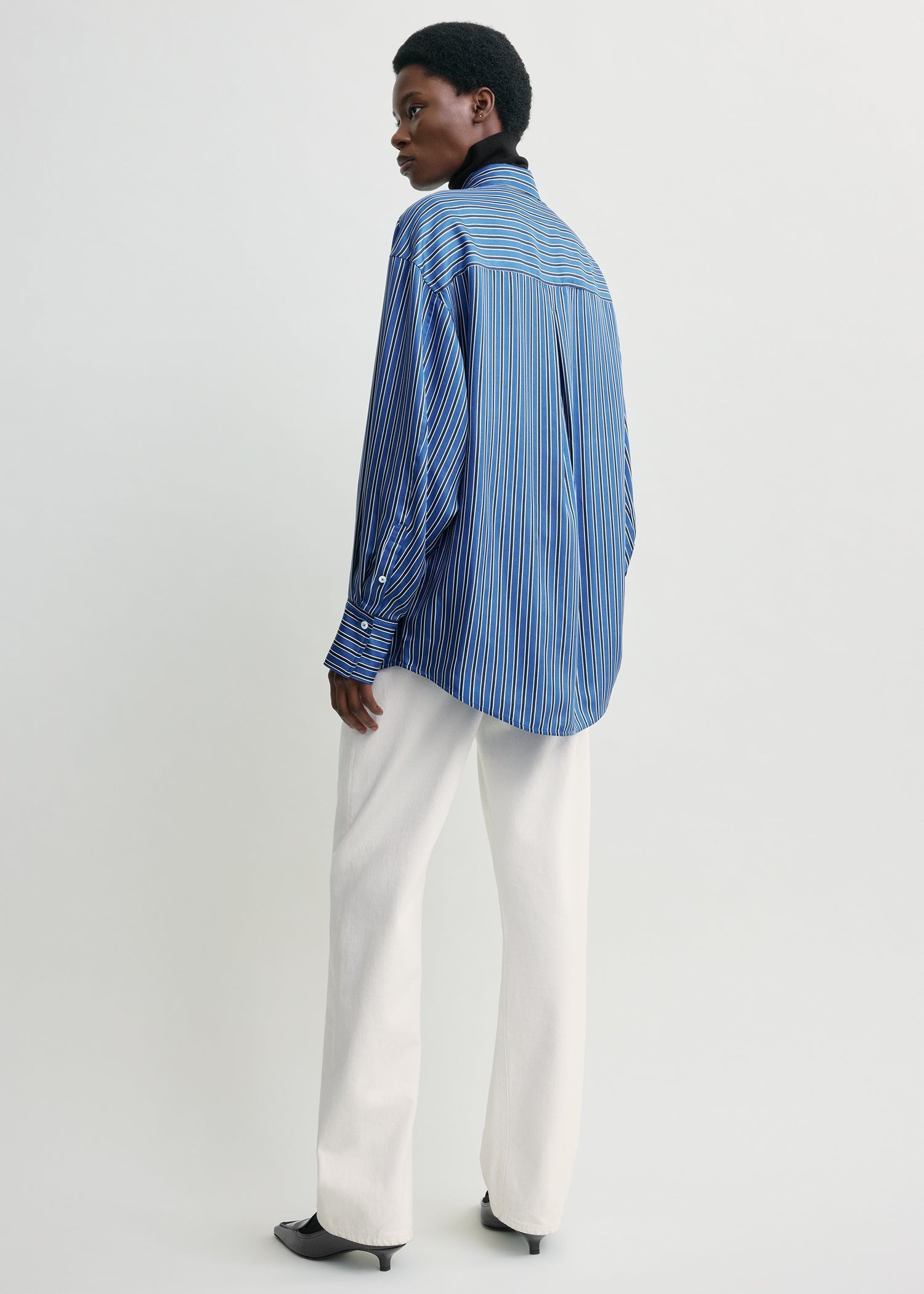 Oversized striped shirt blue/navy petite