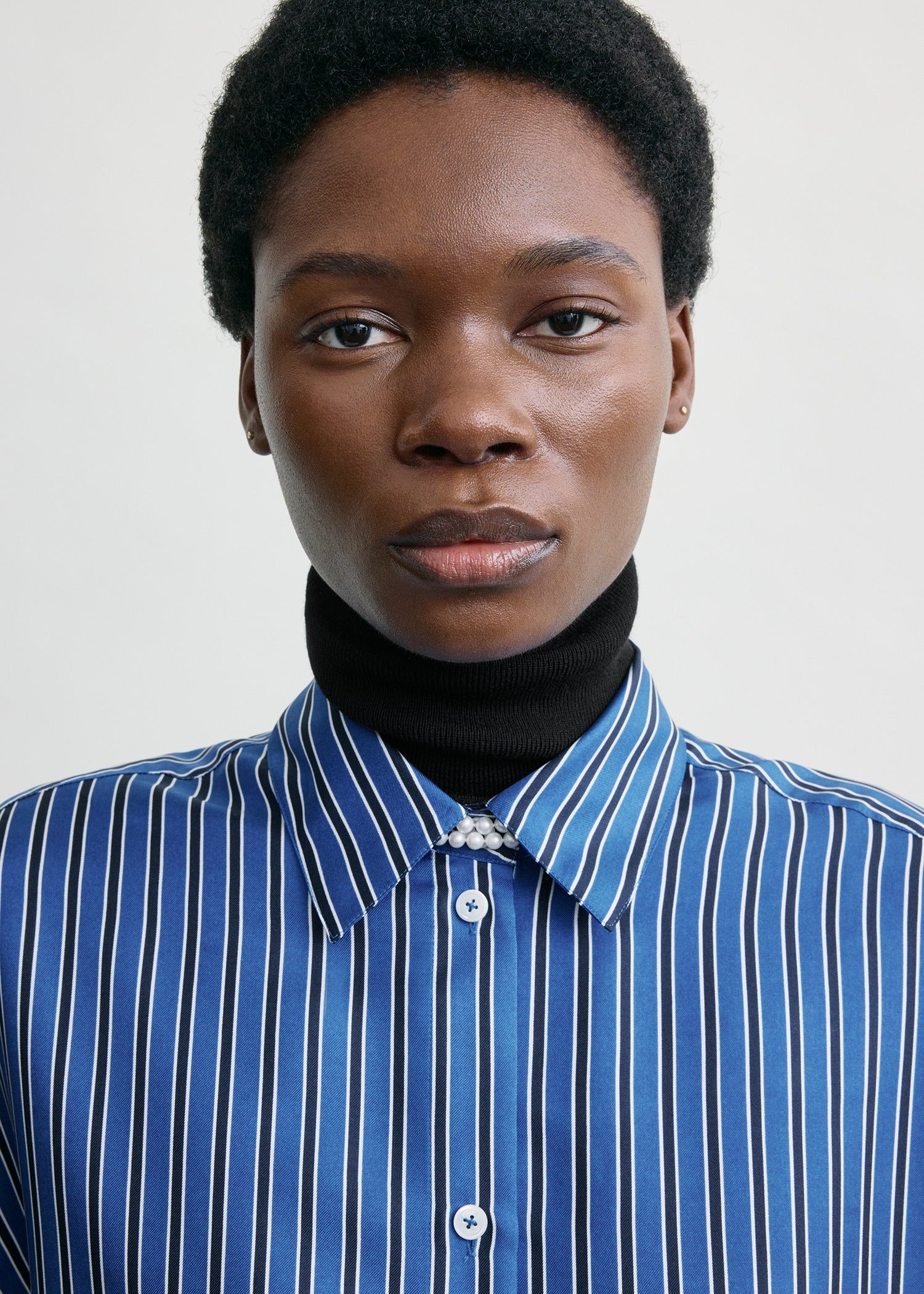 Oversized striped shirt blue/navy petite
