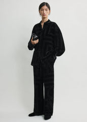 Oversized devoré shirt black petite