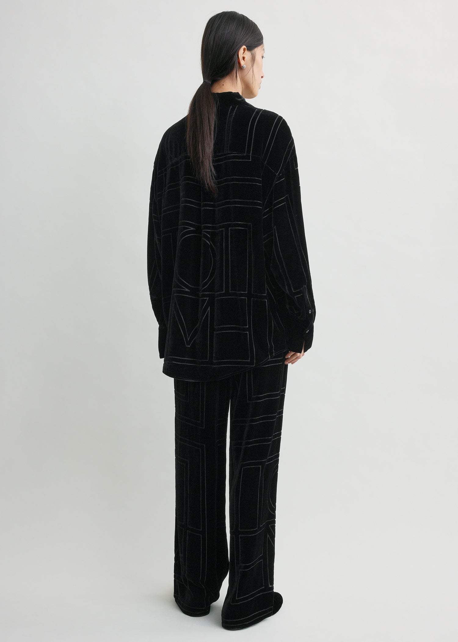 Oversized devoré shirt black