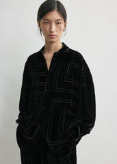 Oversized devoré shirt black petite