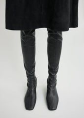 Day nappa knee-high boots black