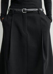 Tailored pleat skirt black