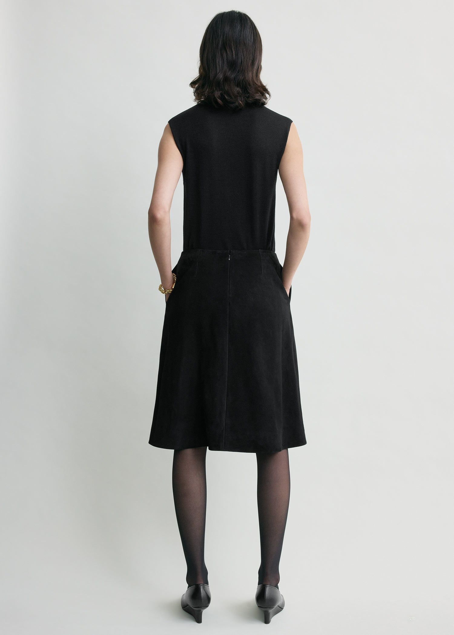 Suede skirt black