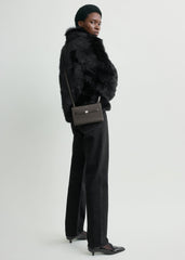 Belted leather crossbody bark
