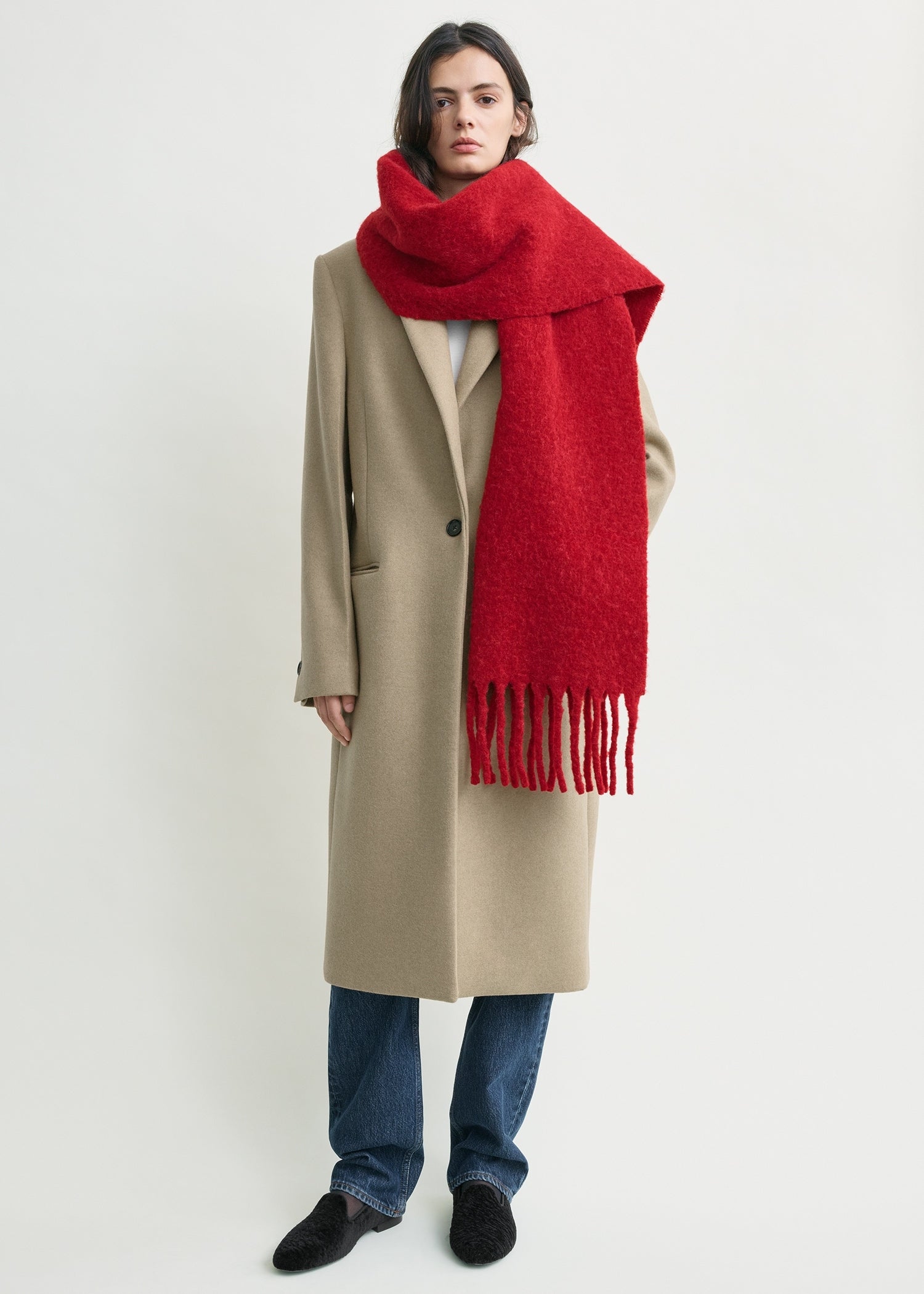 Fuzzy scarf red