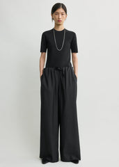 Drawstring dinner trousers black petite
