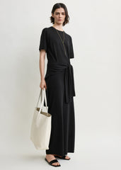 Long knit skirt black