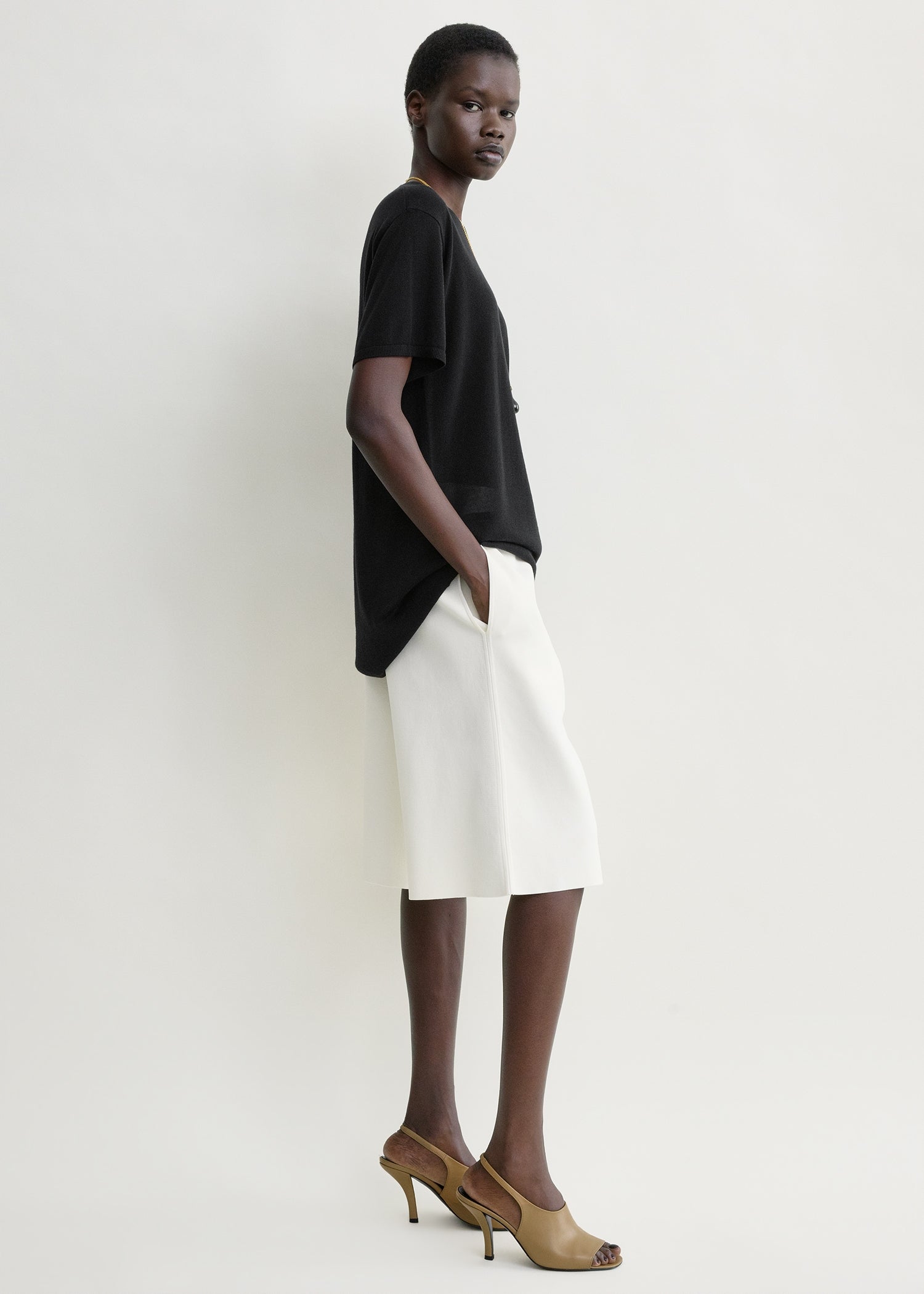 Knit shorts white