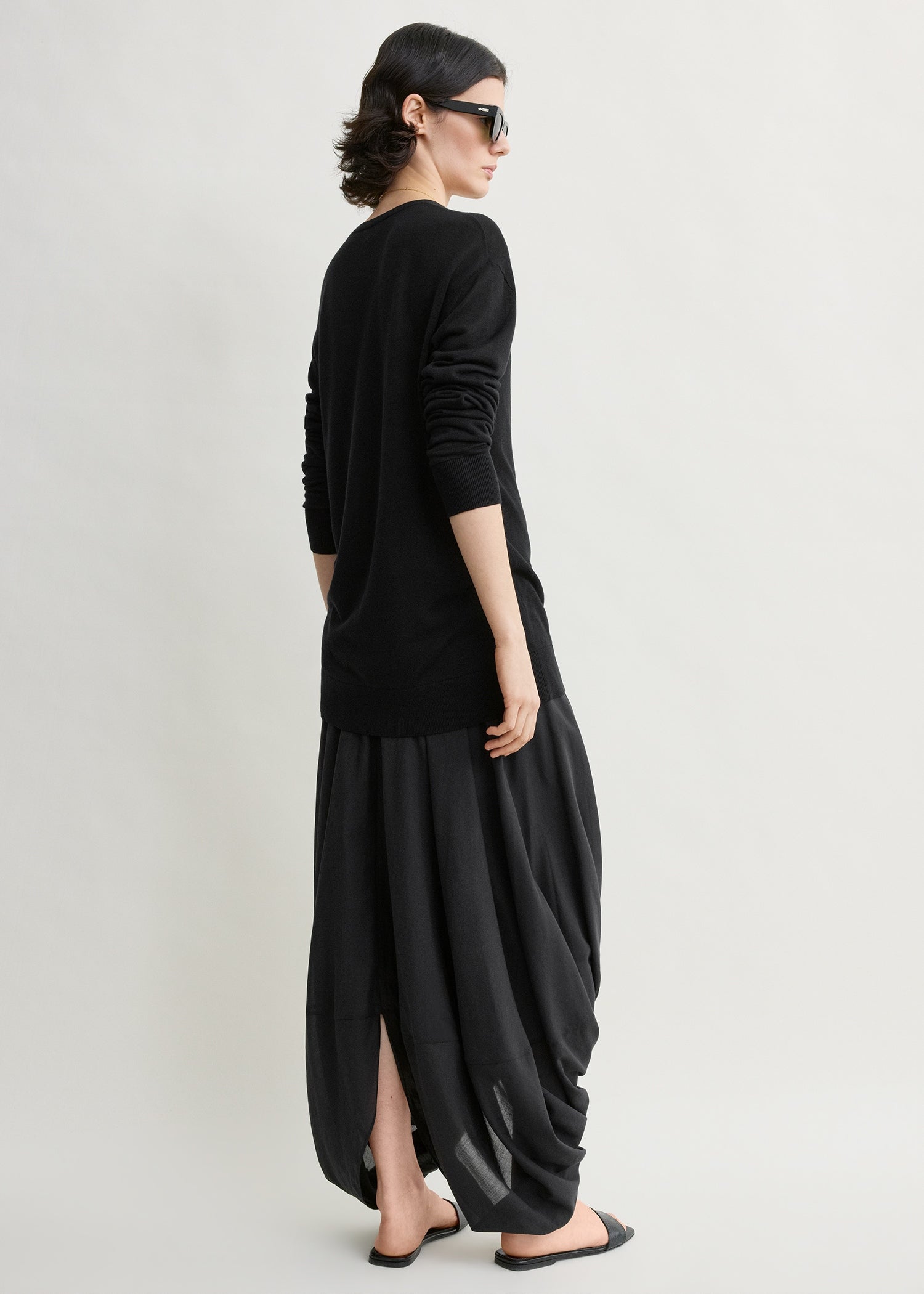 Cocoon skirt black petite