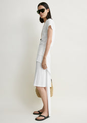 Tie-waist jersey shorts white